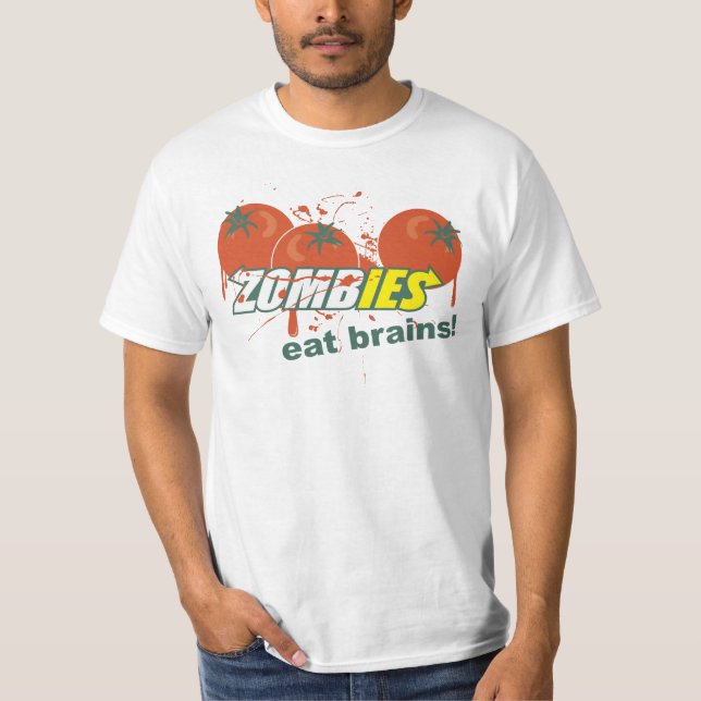 Camiseta ¡Los zombis comen cerebros! (Anverso)