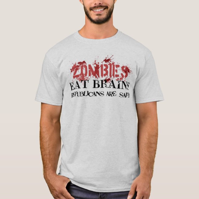 Camiseta Los zombis comen los cerebros, republicanos son (Anverso)