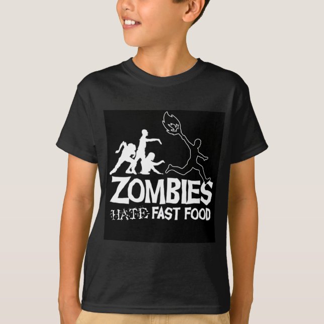 Camiseta Los zombis odian los alimentos de preparación (Anverso)