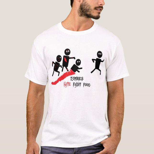 Camiseta Los zombis odian los alimentos de preparación (Anverso)
