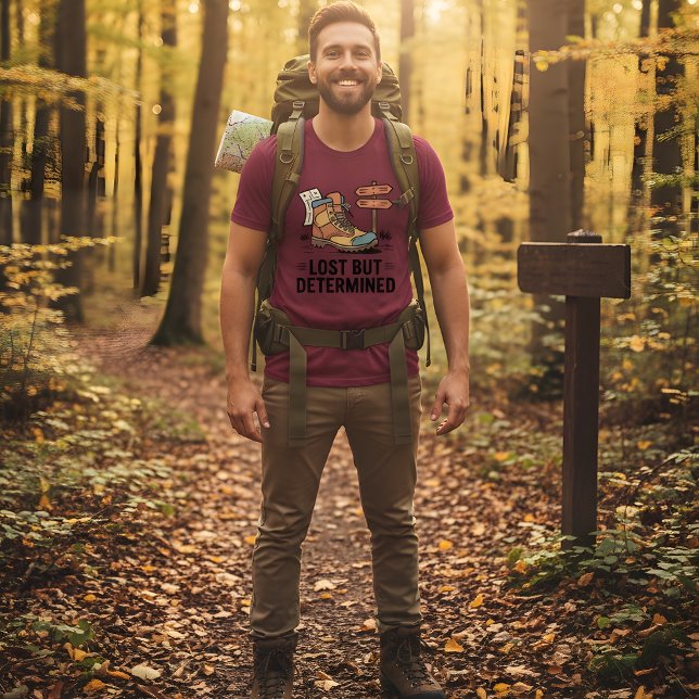 Camiseta Lost But Determined – Hiking Boot Design (Subido por el creador)