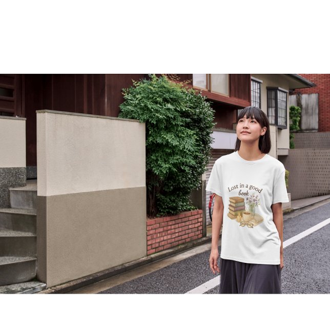 Camiseta Lost in a Good Book – Cozy Reading Lover Watercolo (Subido por el creador)