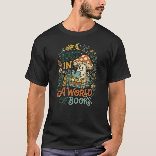 Camiseta Lost In A World Of Books T-Shirt – Cozy Reading  (Anverso)