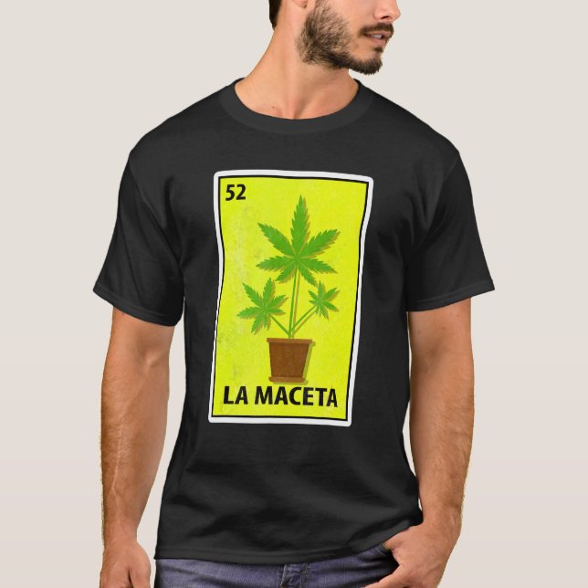 Camiseta Lotería de parodia mexicana Las Macetas (Anverso)