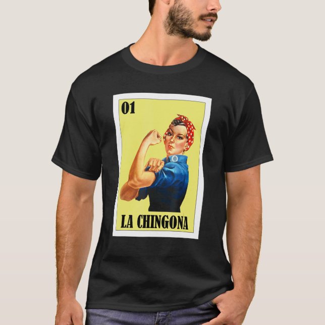 Camiseta Lotería mexicana de bingo La Chingona (Anverso)
