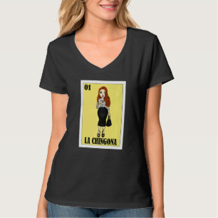 Camiseta Lotería mexicana de la pelirroja La Chingo