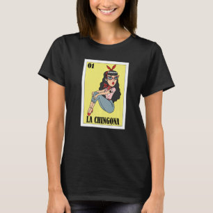 Camiseta Lotería mexicana de lentes de vidrio La Chingo