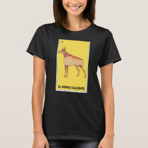 Camiseta Lotería mexicana El Perro Caliente Bingo Juego