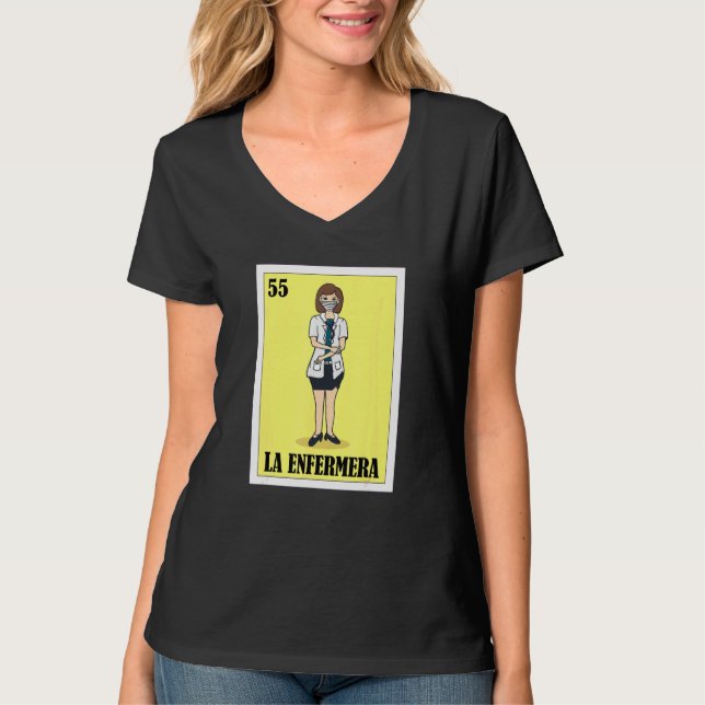 Camiseta Lotería mexicana La Enfermera Tarjeta de Bingo de  (Anverso)