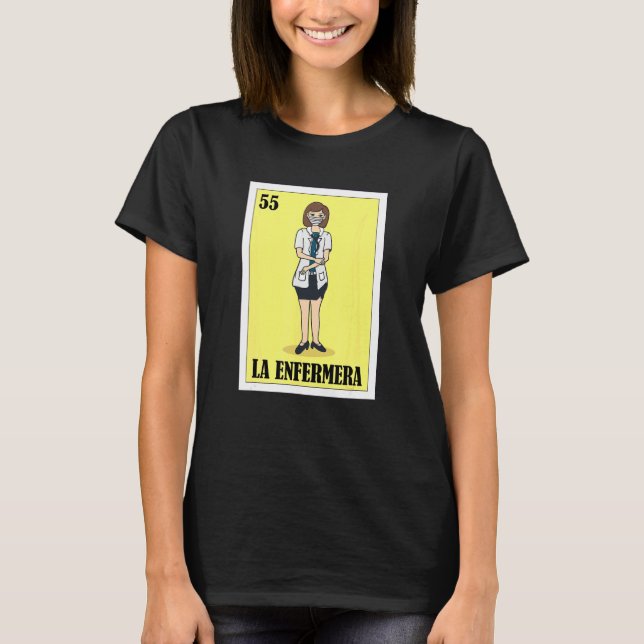Camiseta Lotería mexicana La Enfermera Tarjeta de Bingo de  (Anverso)