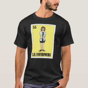 Camiseta Lotería mexicana La Enfermera Tarjeta de Bingo de 