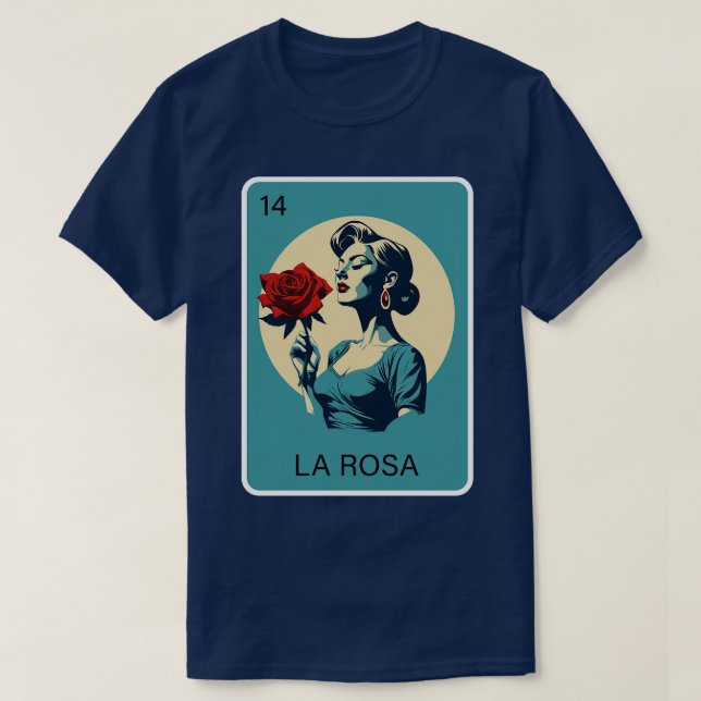 Camiseta Lotería mexicana La Rosa Rosa Juego de México Lote (Diseño del anverso)