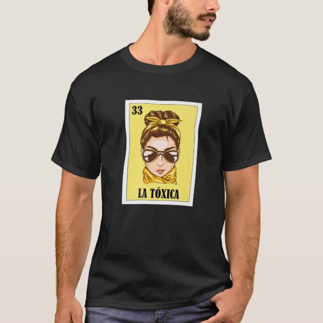 Camiseta Lotería mexicana La Toxica, juego de tarjetas de b (Anverso)