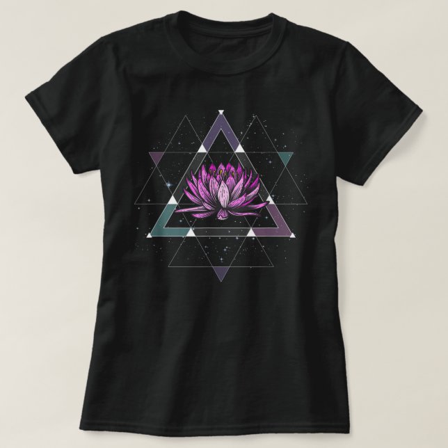 Camiseta Loto Flor Sagrada Geometría Yoga Meditación Spiri (Diseño del anverso)