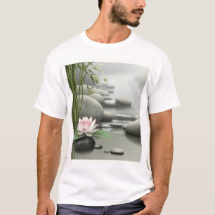 Camiseta Loto minimalista en el jardín japonés