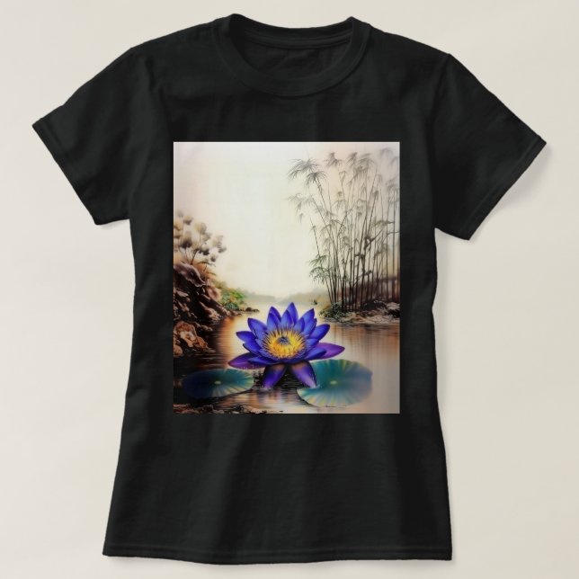 Camiseta Lotus azul que emerge de las aguas turbias (vietna (Diseño del anverso)