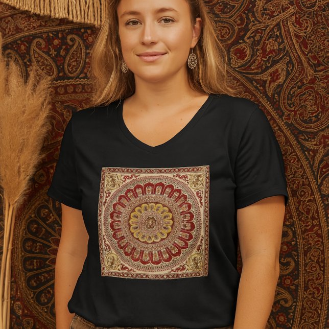 Camiseta Lotus Blossom Petal de la antigua India Boho (Subido por el creador)