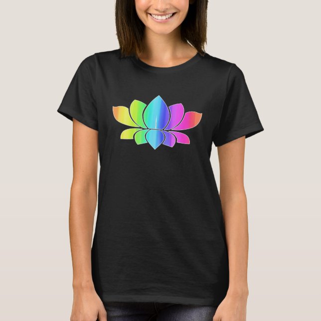 Camiseta Lotus Flower Rainbow Yoga Namaste Meditation Women (Anverso)