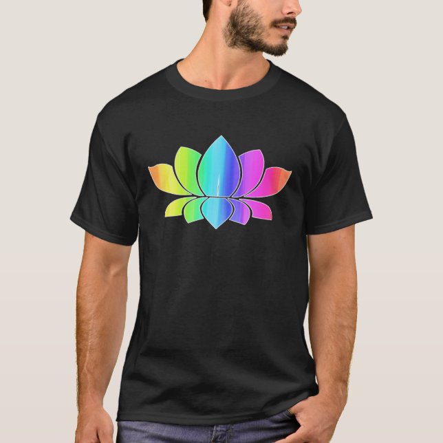 Camiseta Lotus Flower Rainbow Yoga Namaste Meditation Women (Anverso)