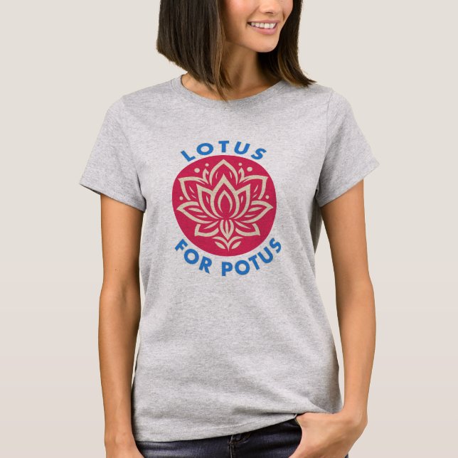 Camiseta Lotus para Potus Kamala Harris para President Flor (Anverso)