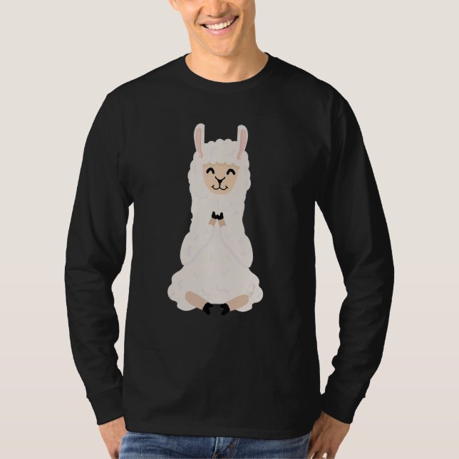 Camiseta Lotus Pose Llama Alpaca Boy  Girl  Kids (Anverso)