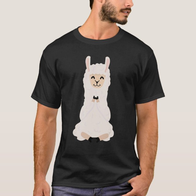 Camiseta Lotus Pose Llama Alpaca Boy  Girl  Kids (Anverso)