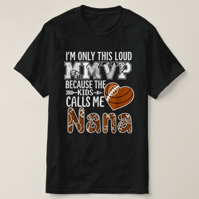 Camiseta Loud football nana design - football grandma shirt (Diseño del anverso)