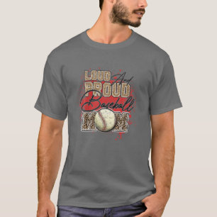 Camiseta Loud Orgulloso Béisbol Mamá Leopard Softball Playe