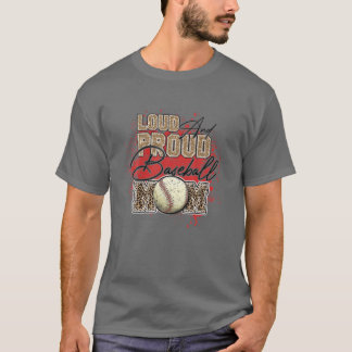 Camiseta Loud Orgulloso Béisbol Mamá Leopard Softball Playe