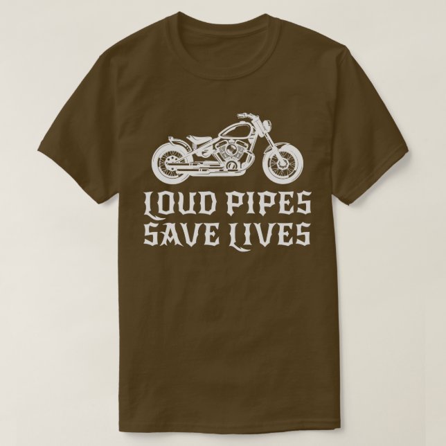 Camiseta Loud Pipes Salvan Vidas Bicicletas Regalo de Motoc (Diseño del anverso)