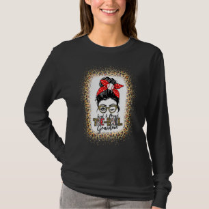 Camiseta Loud & Proud Ball Grandma Messy Bun Mom Leopard Bl