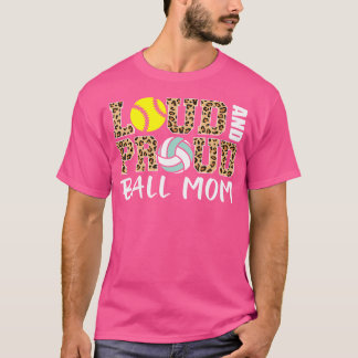 Camiseta Loud Y Orgullosa Ball Mom Leopard Softball Volleyb