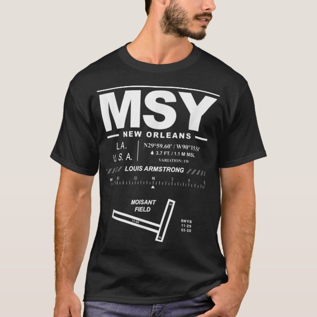 Camiseta Louis Armstrong New Orleans International Airport  (Anverso)