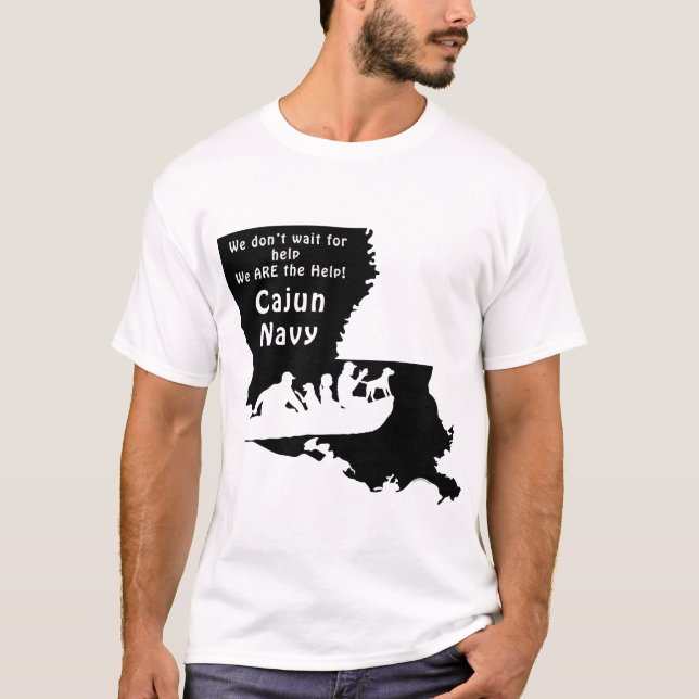 Camiseta Louisiana Cajun Apoyo de Rescate a la Marina (Anverso)