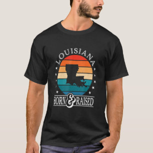 Camiseta Louisiana Ee. Uu. Nació Y Elevó El Orgullo Retro D