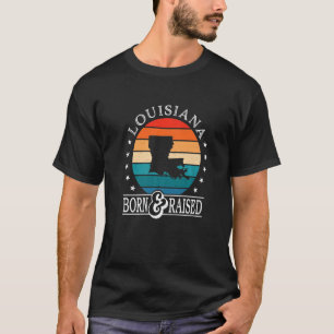 Camiseta Louisiana Ee. Uu. Nació Y Elevó El Orgullo Retro D