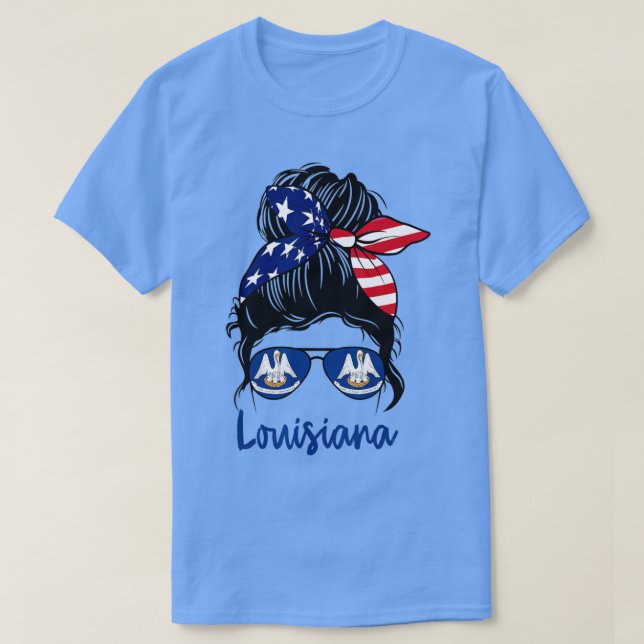 Camiseta Louisiana Girl Louisiana Flag State Girlfriend mes (Diseño del anverso)