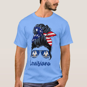Camiseta Louisiana Girl Louisiana Flag State Girlfriend mes