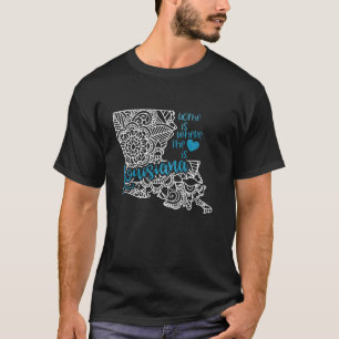 Camiseta Louisiana Hogar Estado LA Mandala Mapa EE.UU. EE.U