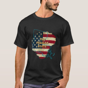 Camiseta Louisiana La Us Flag Motto