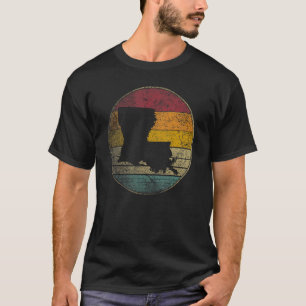 Camiseta Louisiana Love Sun Retro Vintage Mujeres de los 80