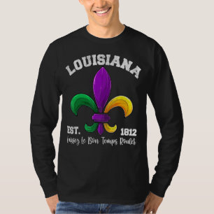 Camiseta Louisiana Mardi Gras Fleur De Lys, Niños Hombres M