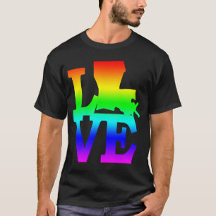 Camiseta Louisiana Orgullo Mapa de Amor Estatal de Estados 