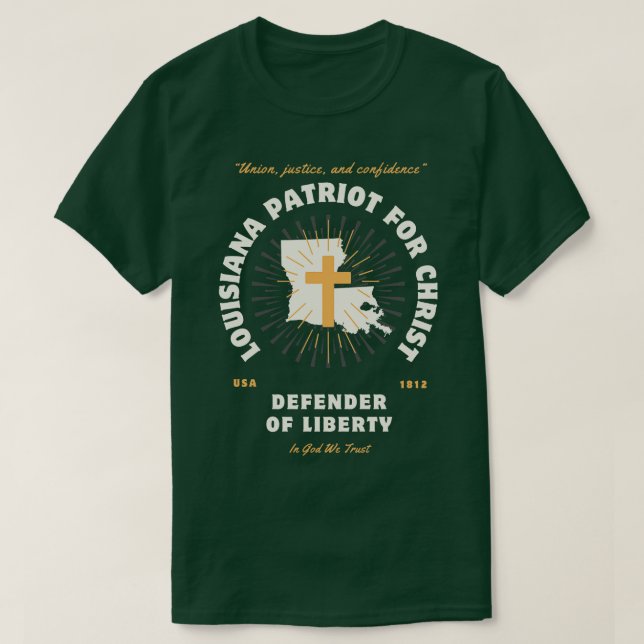 Camiseta Louisiana Patriotas por los Defensores de la Liber (Diseño del anverso)