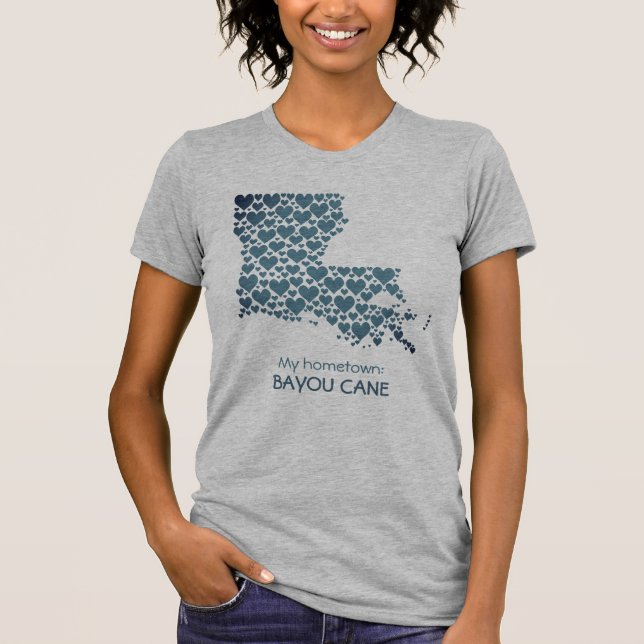 Camiseta Louisiana Silhouette Hearts & Hometown (Anverso)