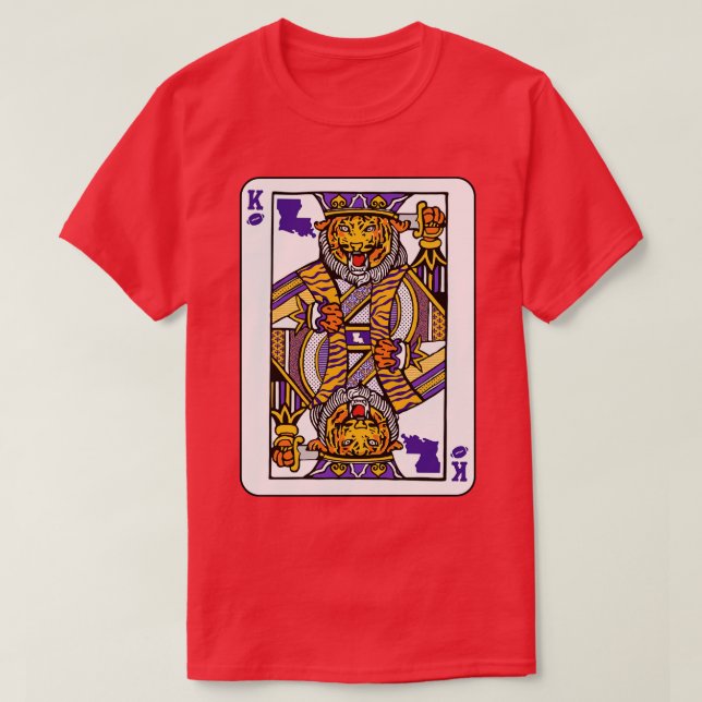 Camiseta Louisiana Tiger King Jugando Tarjeta Impresionante (Diseño del anverso)