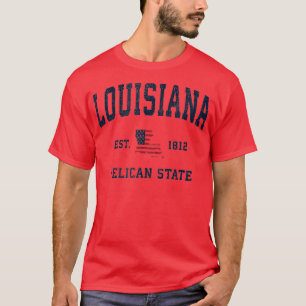Camiseta Louisiana Vintage Bandera Estadounidense Diseño De