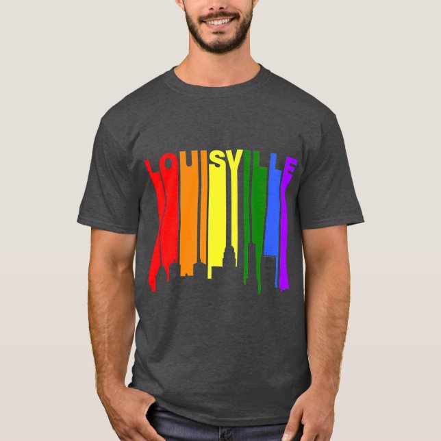 Camiseta Louisville Kentucky LGBQ Gay Pribow Rainbow (Anverso)