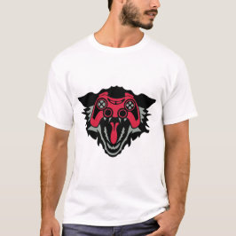 Camiseta loup manette jeux oeil joystick geek 1