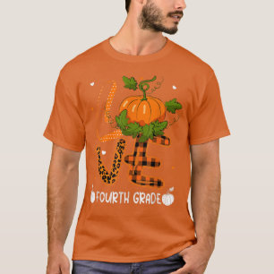 Camiseta LOVE 4º Grado Leopard Plaid Pumpkin Student Te